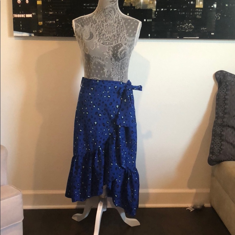 MIDI hi-low blue skirt